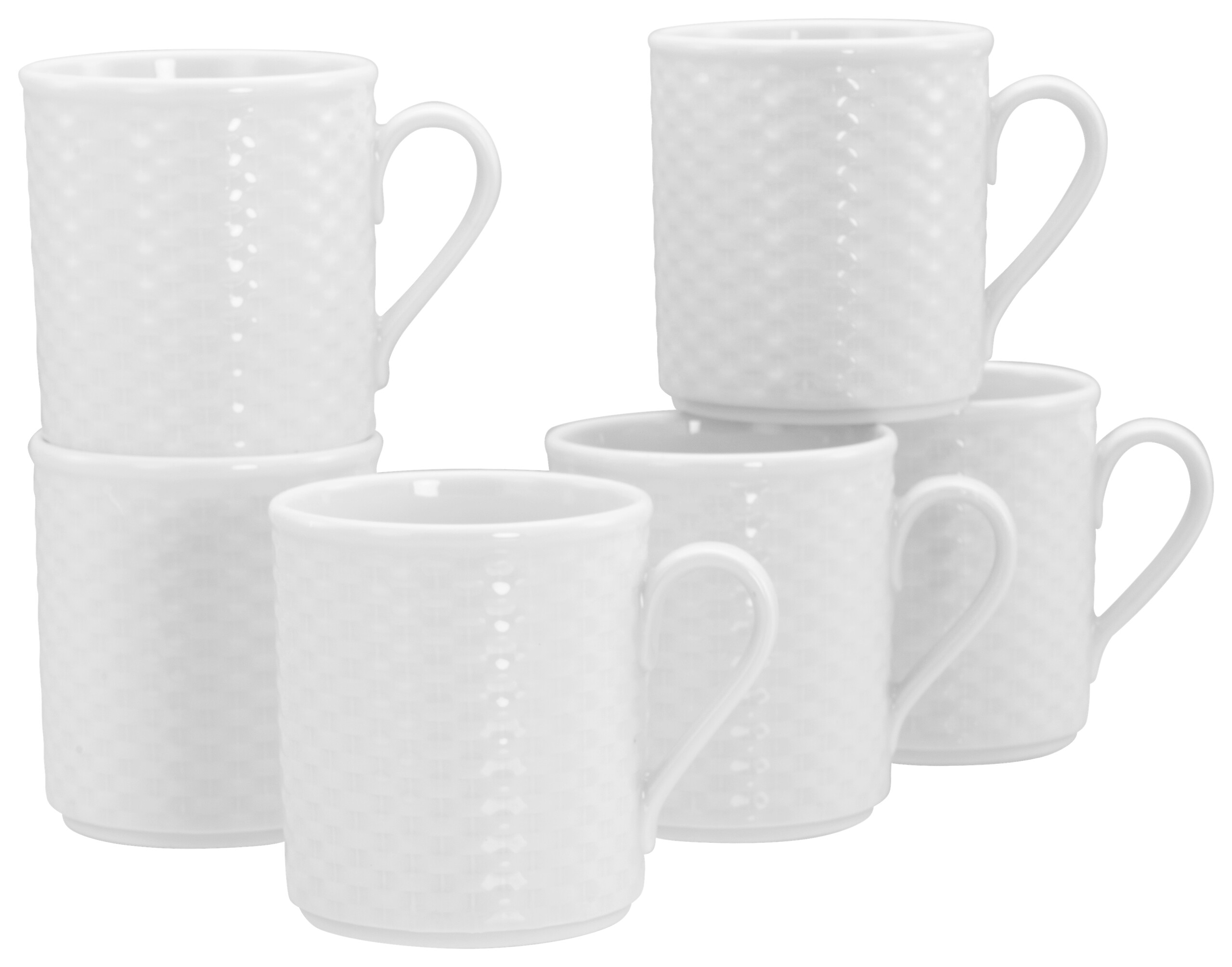 CreaTable Kaffeebecher Polo weiß Porzellan 6 tlg.