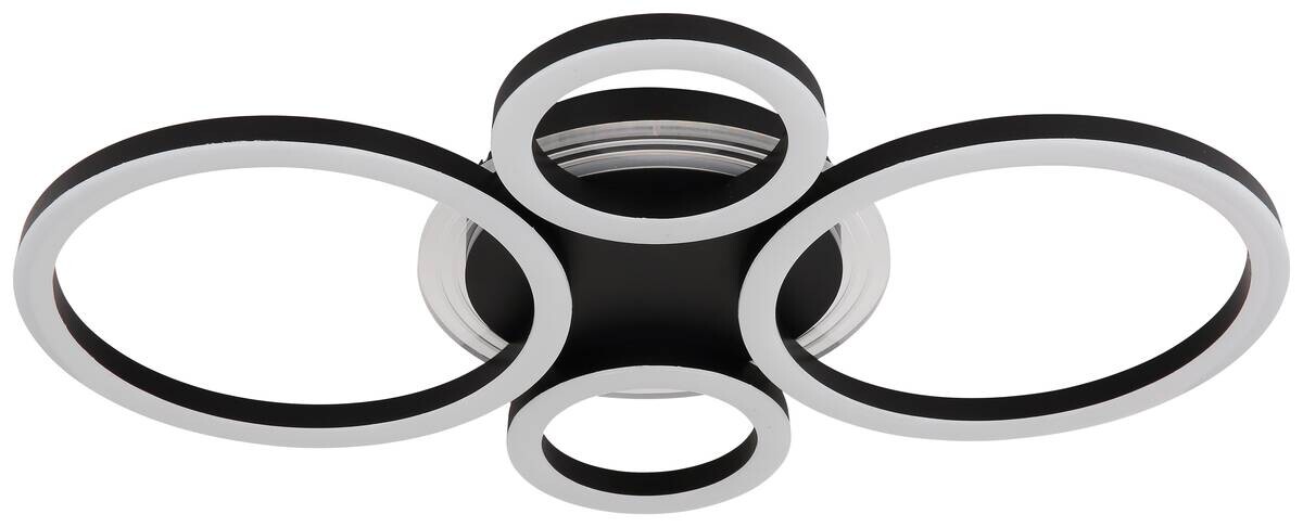 GLOBO LED-Deckenleuchte Loretta mattschwarz Metall Acryl B/H/L: ca. 35,5x6,1x53 cm