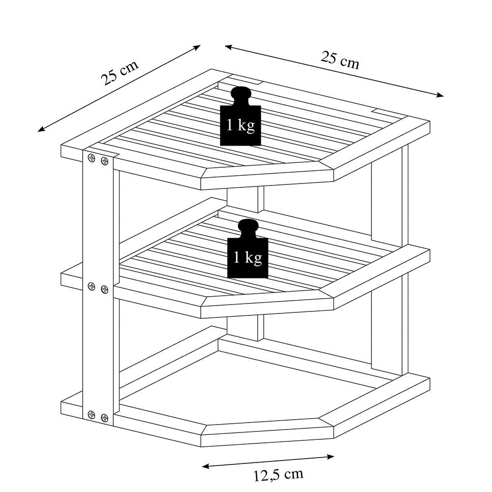 Kesper Kücheneckregal braun Bambus B/H/L: ca. 25x25x28 cm