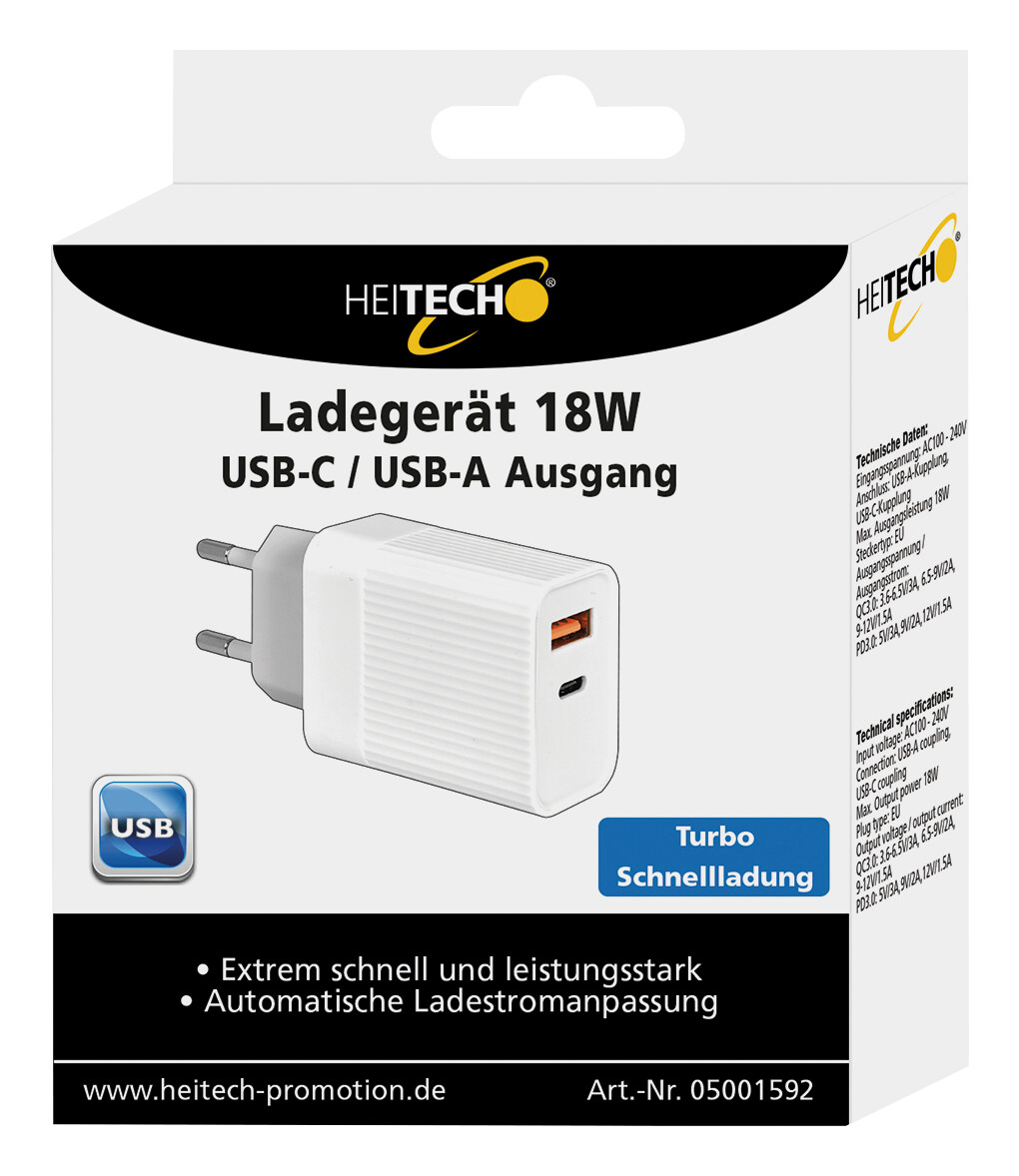 Heitech Ladegerät 05001592 weiß Heitech Ladegerät 05001592 weiß