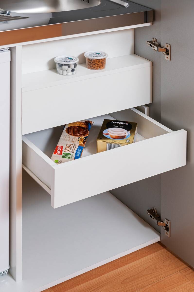 Respekta Schrankküche Economy grau matt B/H/T: ca. 104x193x67 cm