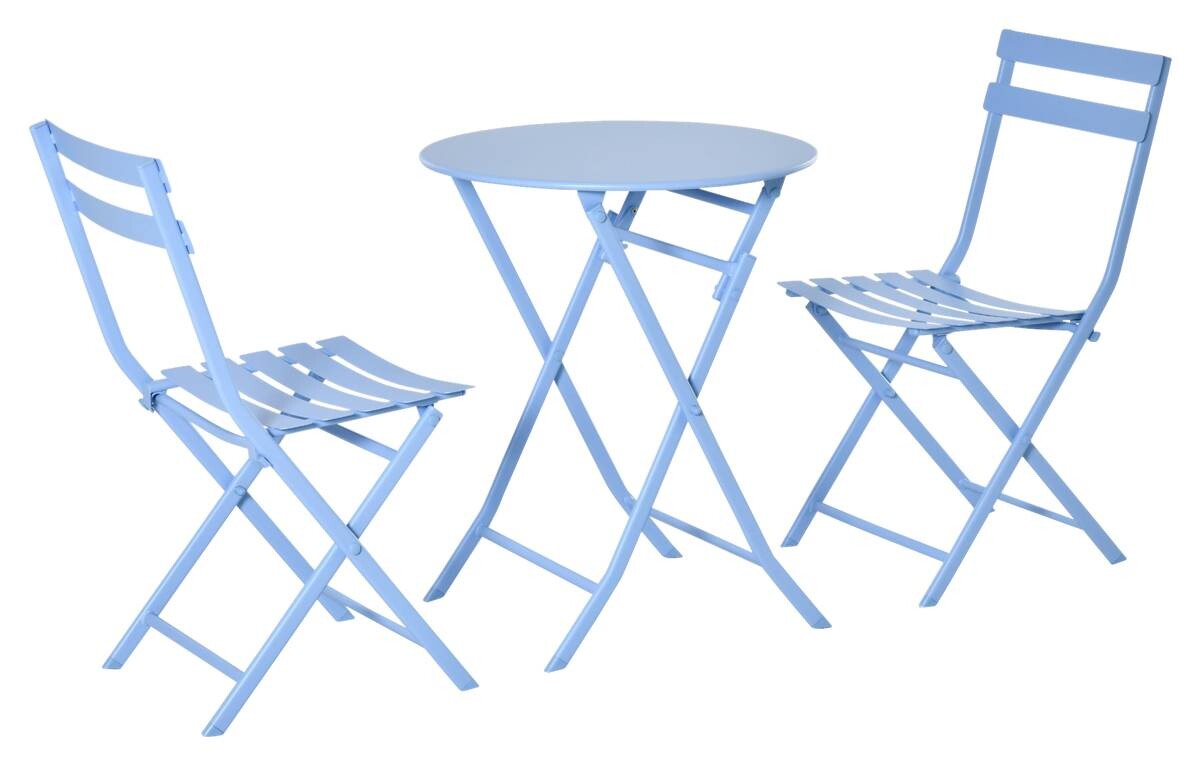 Outsunny Gartenmöbel-Set hellblau Metall