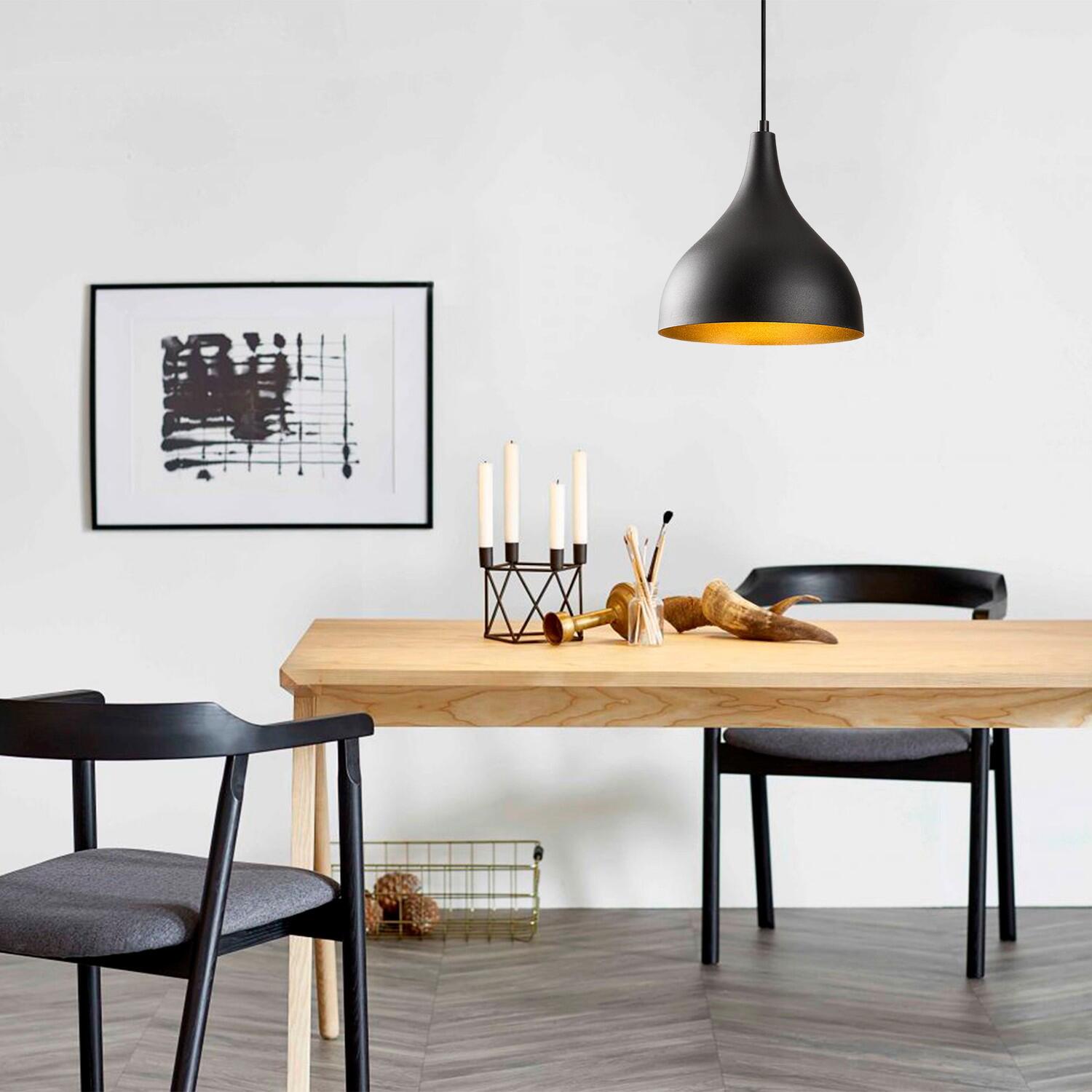 Opviq Pendelleuchte Saglam-3760 schwarz gold B/H/T/L/D: ca. 26x126x26x26x26 cm E27 1 Brennstellen