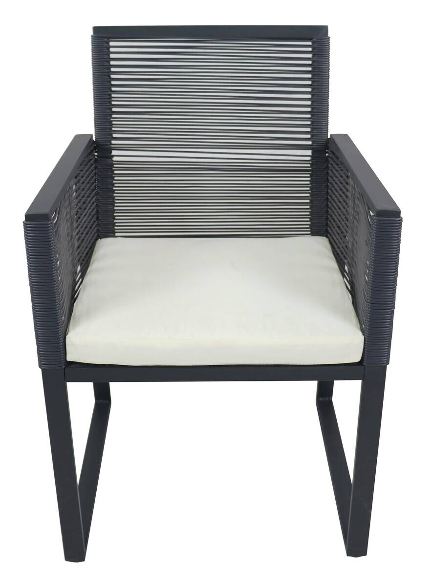 VCM Gartensitzgruppe Fidola schwarz Polyrattangeflecht B/H/L: ca. 53x86x53 cm