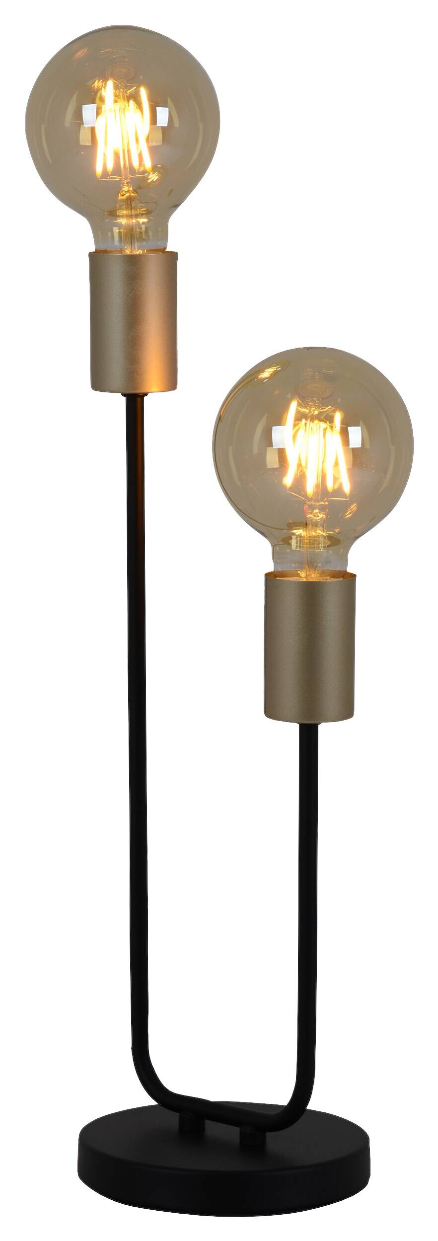 Näve Leuchten Tischleuchte 3169022 schwarz Metall B/H/T: ca. 14x45,3x14 cm E27 2 Brennstellen