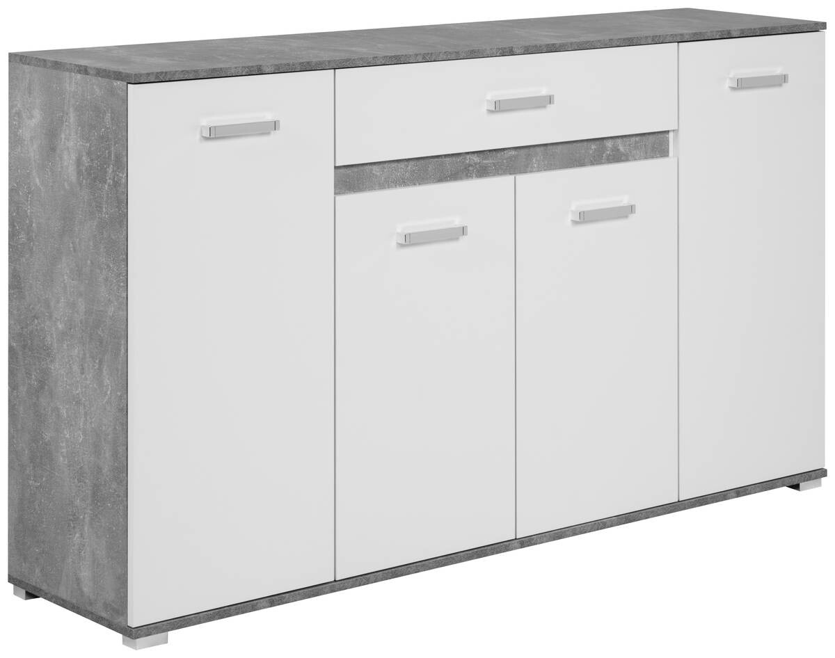 Sideboard Volos Beton Optik weiß B/H/T: ca. 160x90x38 cm