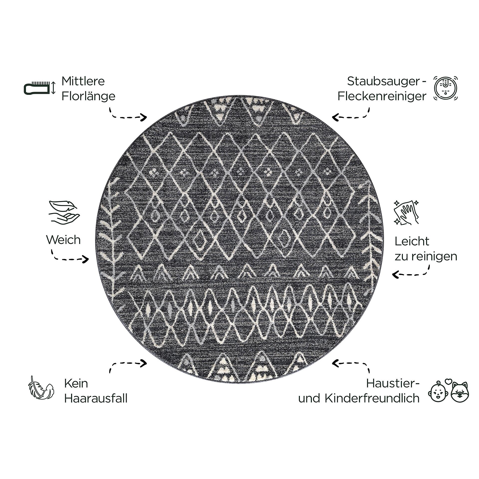 Sanat Teppich schwarz B/L: ca. 200x200 cm