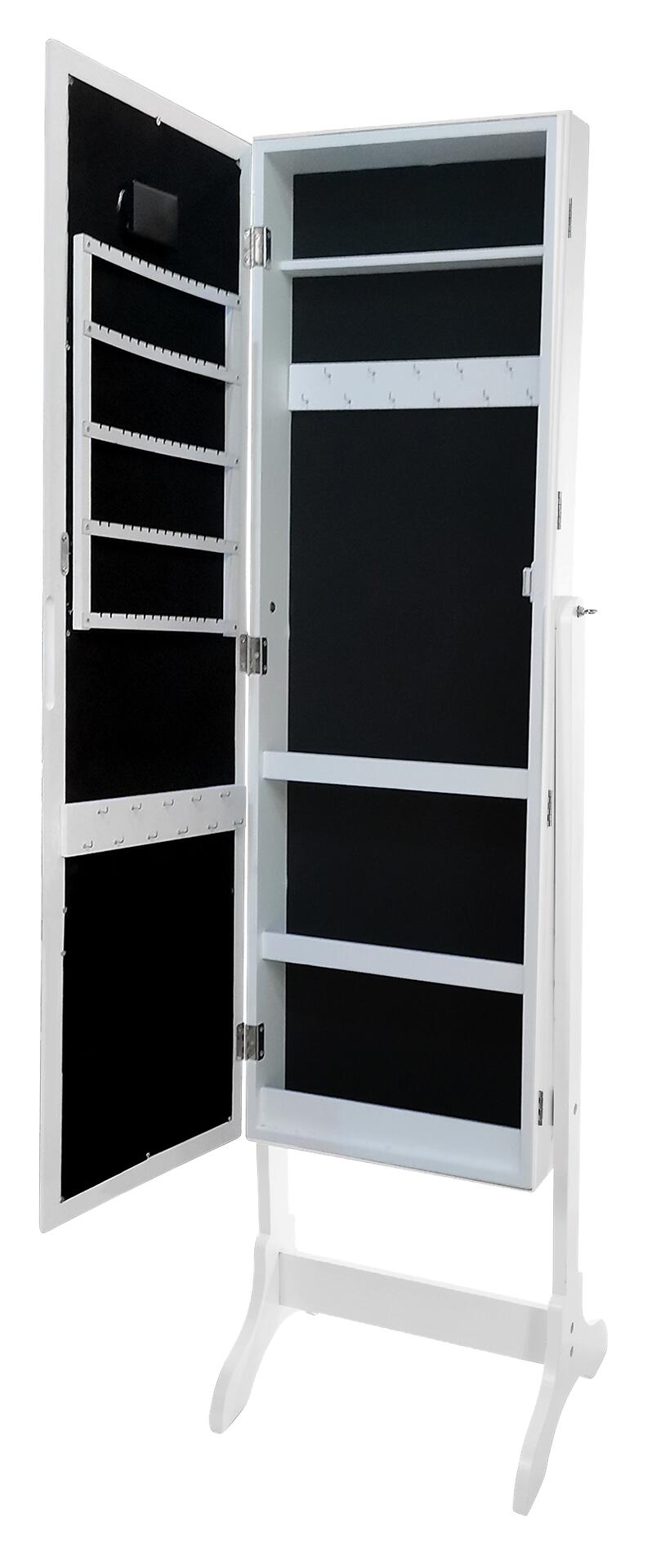 POCOline LED-Schmuckschrank weiß Holz B/H/L: ca. 37x135x35 cm