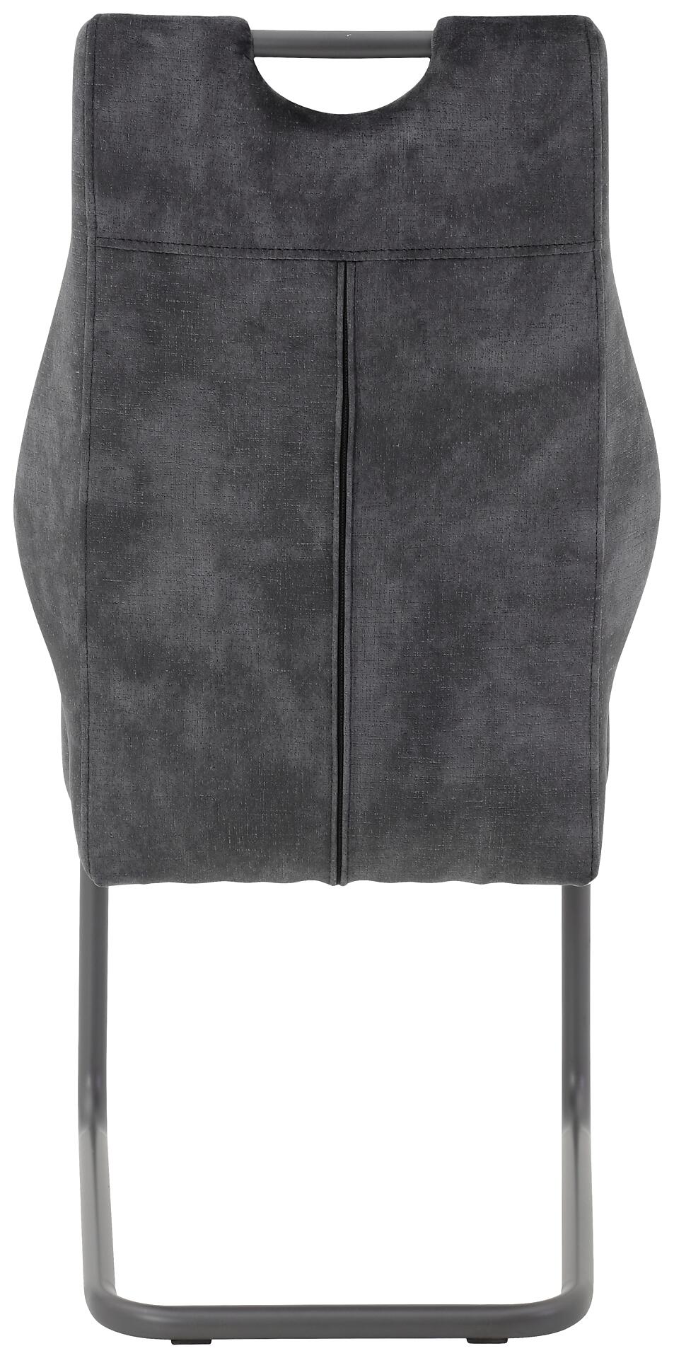 Schwingstuhl Linda 2er Set anthrazit Vintage Microfaser B/H/T: ca. 47x99x61 cm