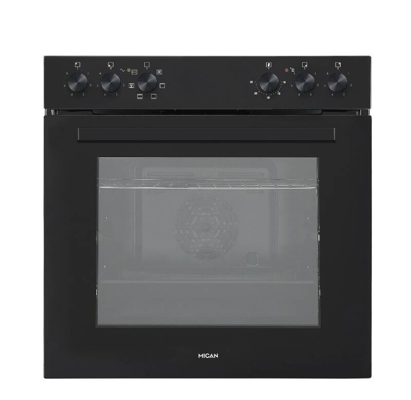 Mican Einbauherdset HSU73S schwarz Edelstahl B/H/T: ca. 59,5x59,5x57,5 cm