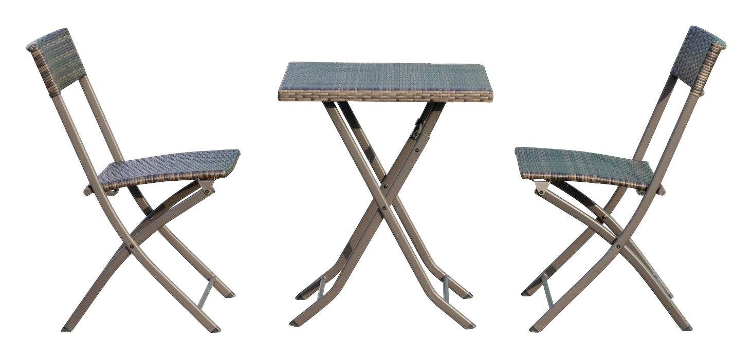 Outsunny Balkonset café braun Polyrattan