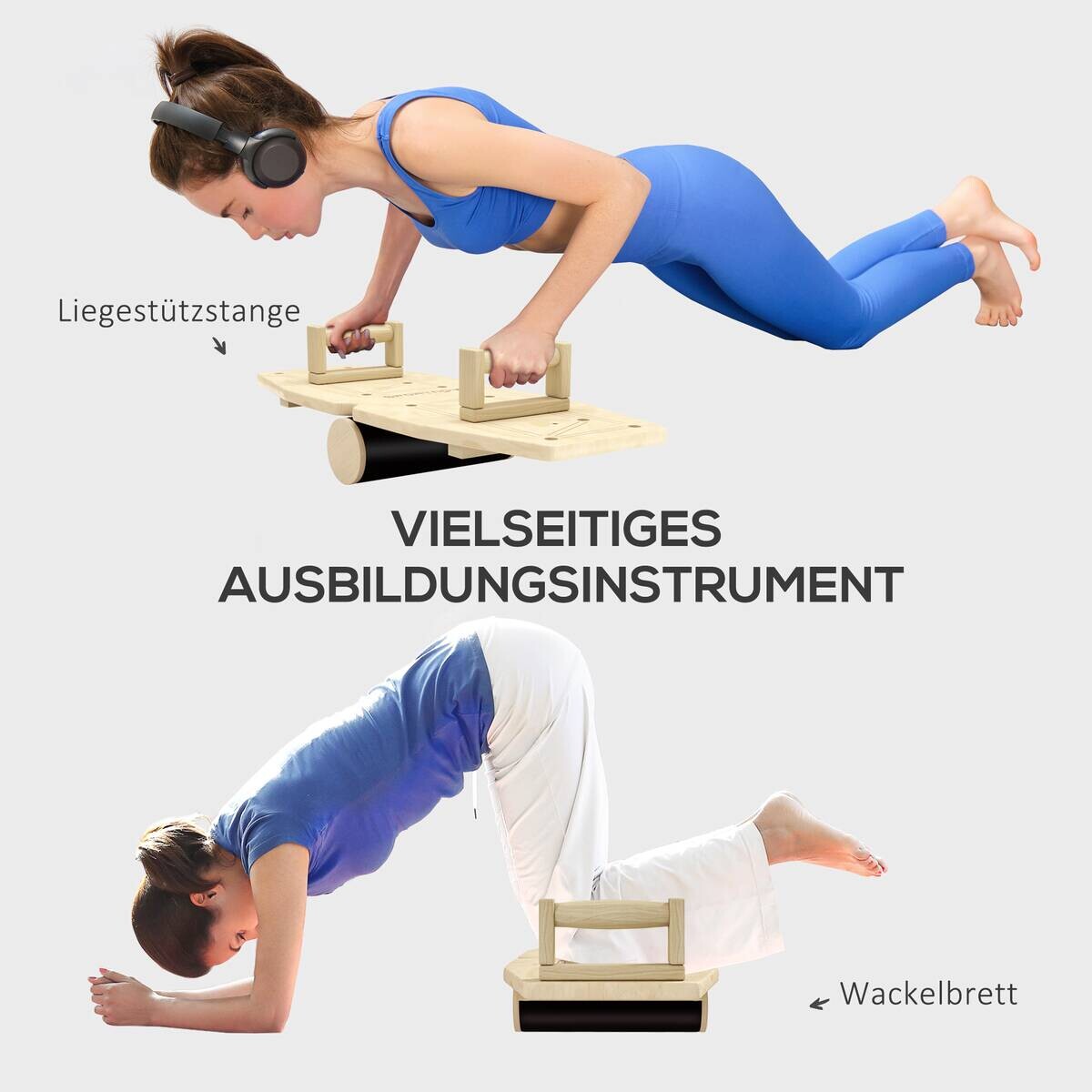 SPORTNOW Liegestützgriffe Holzoptik Holz B/H/L: ca. 30x26x80 cm