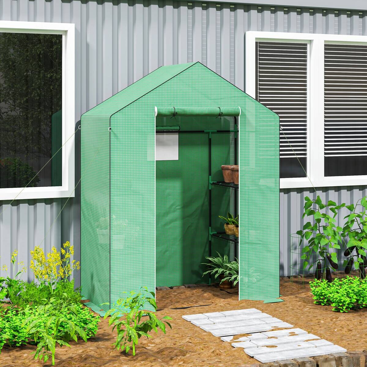 Outsunny Gewächshaus B/H/L: ca. 74x190x143 cm