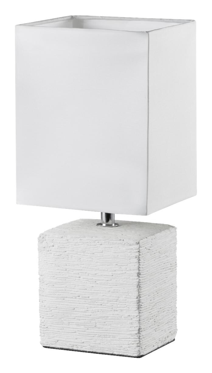 Reality Tischleuchte Ping weiß Keramik Stoff B/H/T: ca. 13x29x11 cm E14 1 Brennstellen