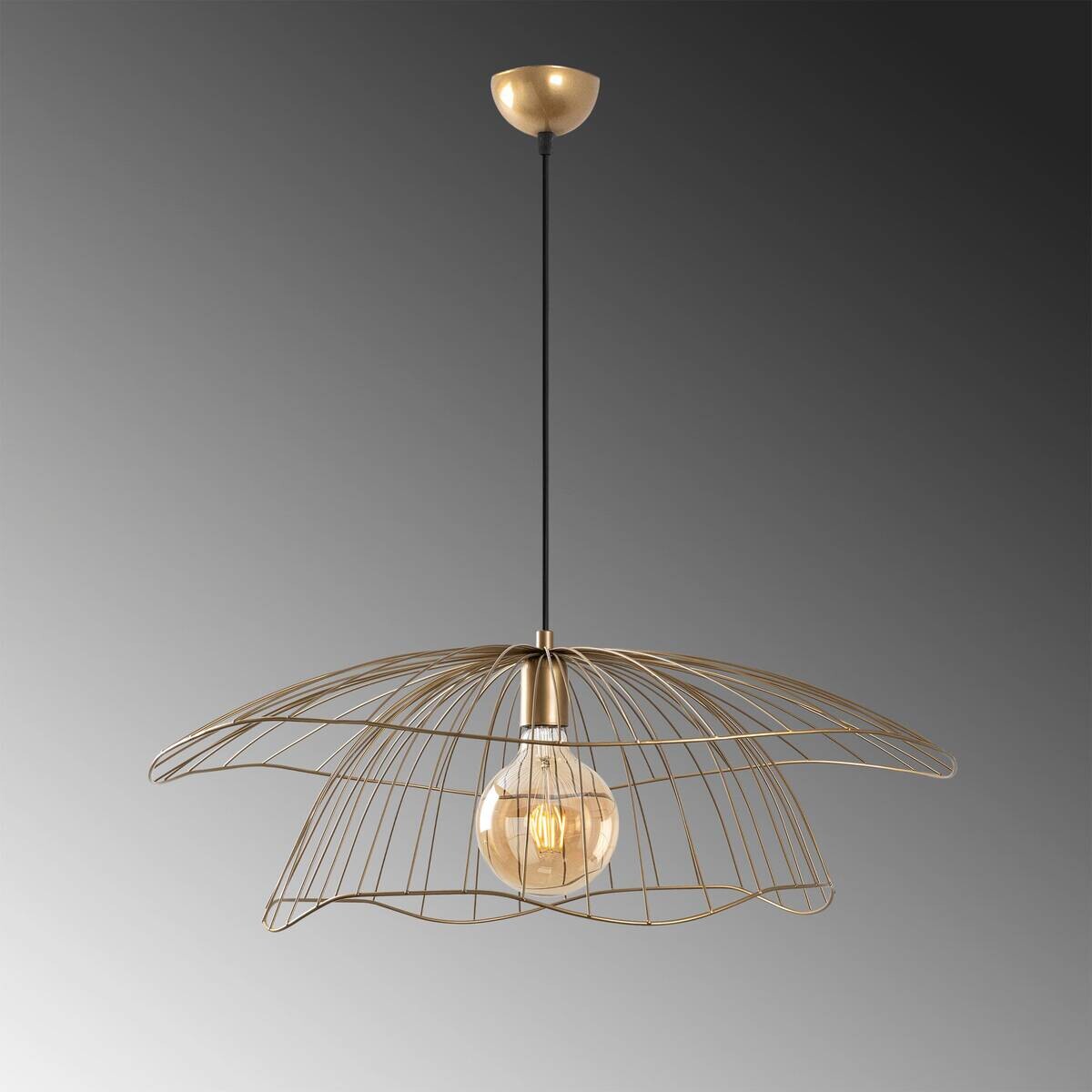 Opviq Pendelleuchte Mantar gold B/H/T/L/D: ca. 70x124x70x70x70 cm E27 1 Brennstellen