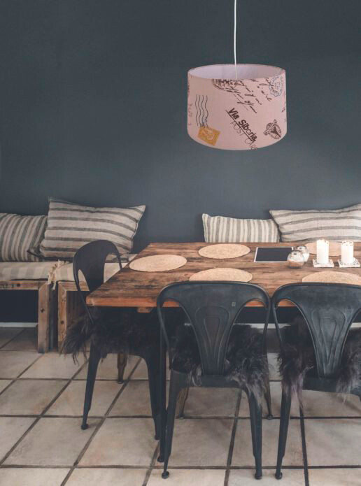 Näve Leuchten Pendelleuchte braun Leinen H/D: ca. 136x35 cm E27 1 Brennstellen