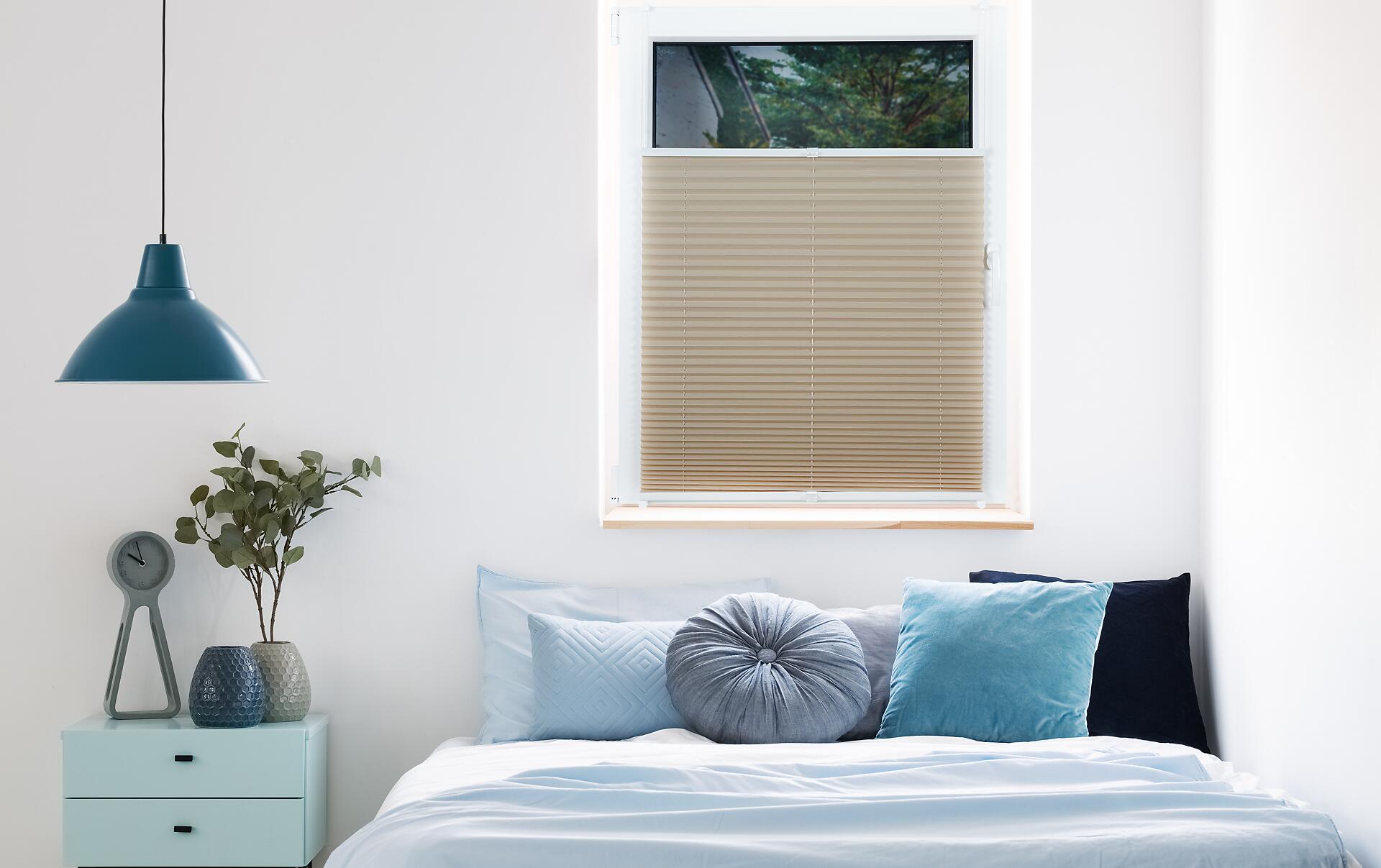 Hochwertiges Klemmplissee sand B/L: ca. 60x130 cm