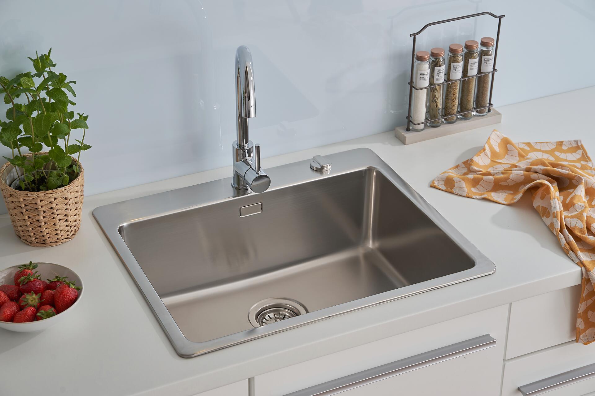 Respekta Einbauspüle Chicago 60 x 50 Edelstahl B/H/T: ca. 50x60x22,5 cm