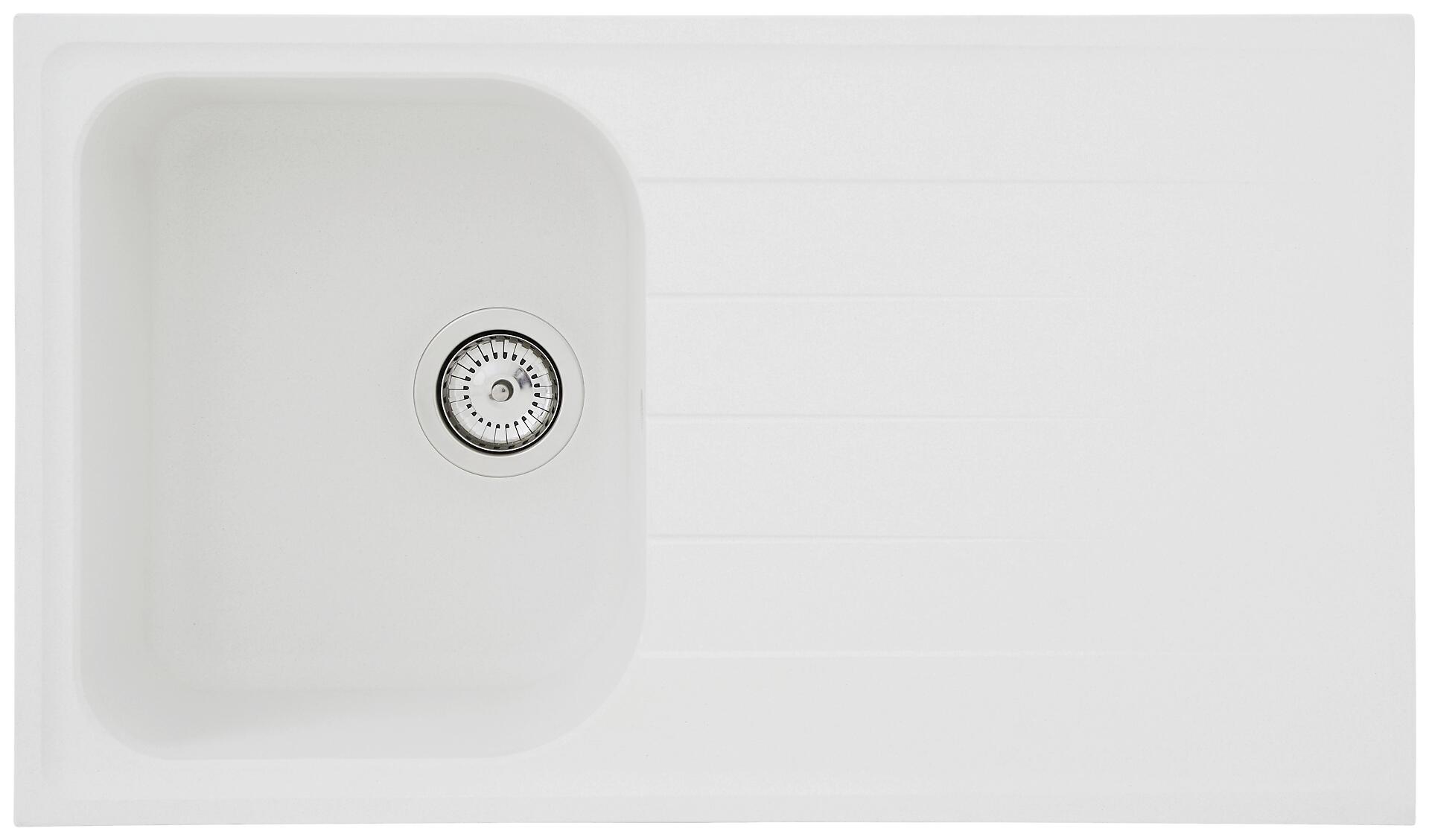 Respekta Einbauspüle Orlando 86 x 50 W weiß Granitverbundmaterial B/H/T: ca. 86x20,9x50 cm