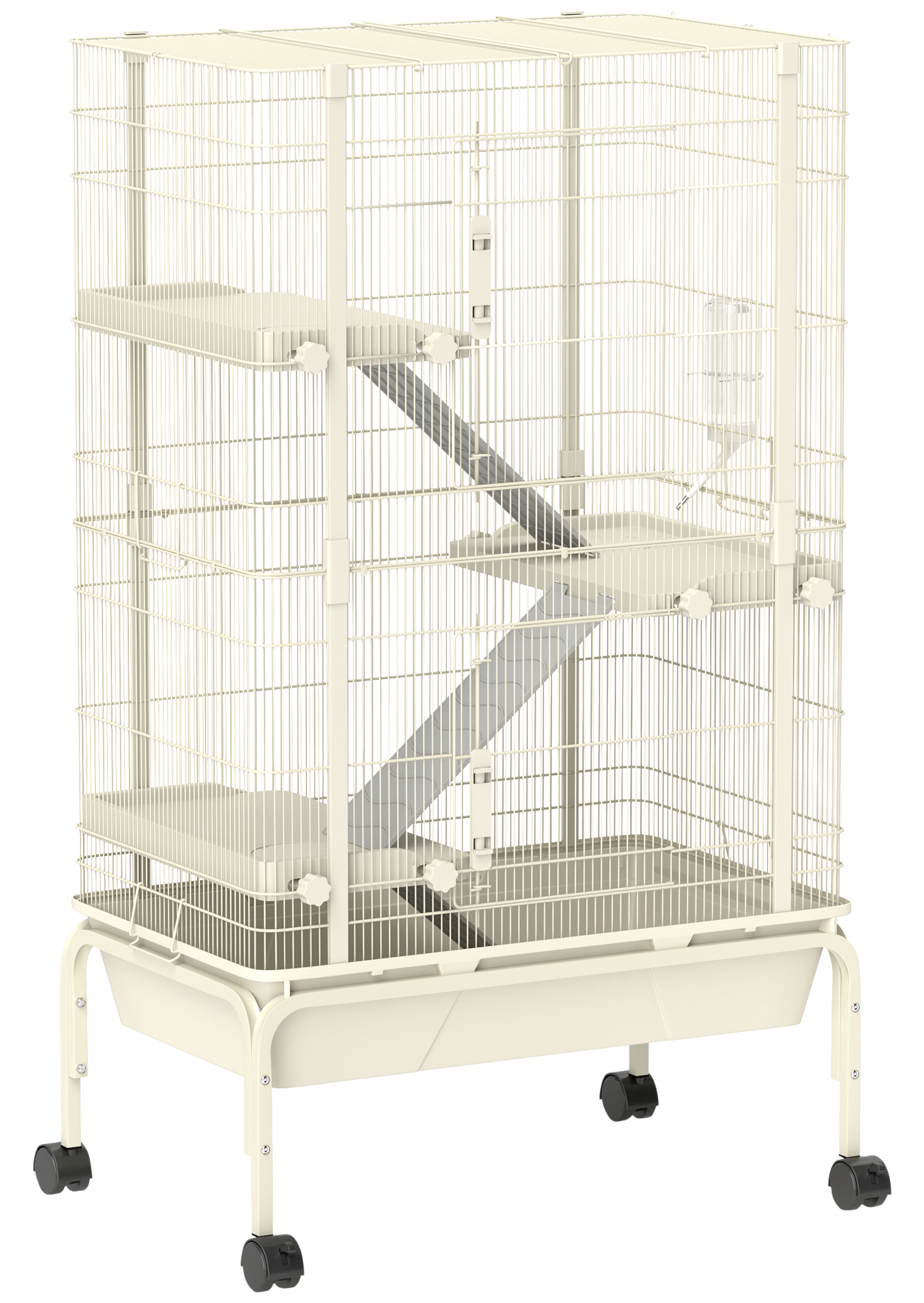 PawHut Kleintierkäfig beige Stahl B/H/L: ca. 44x120x69 cm