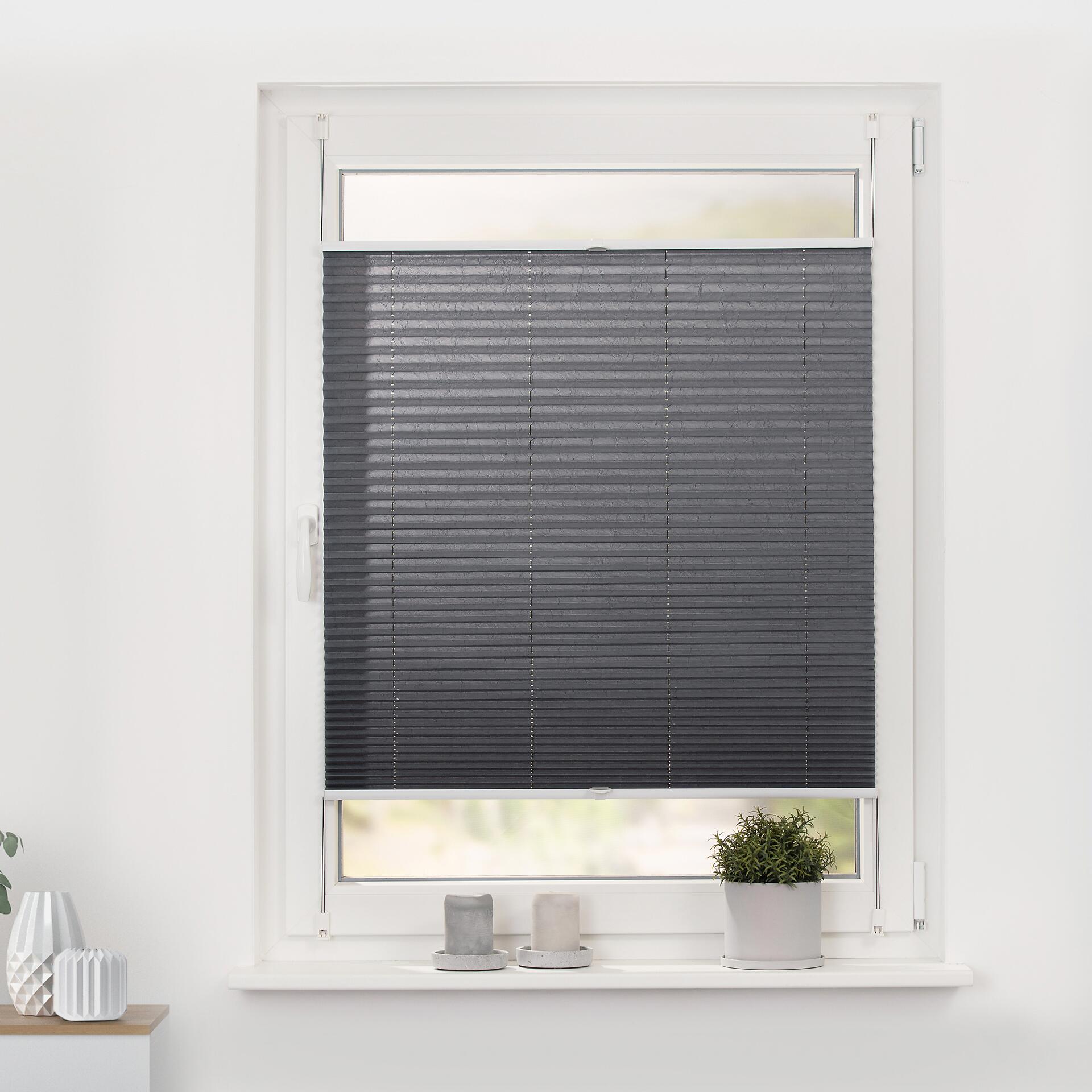 LICHTBLICK Spannplissee grau B/L: ca. 110x130 cm