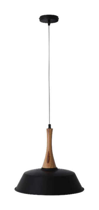 Näve Leuchten Pendelleuchte schwarz Kupfer Metall Holz H/D: ca. 120x36 cm E27 1 Brennstellen