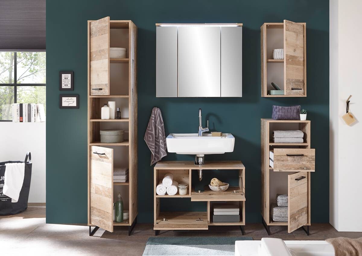 Badkommode Roof Old Wood Nachbildung B/H/T: ca. 38x102x37 cm