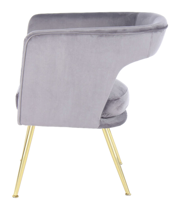 Stuhl Jolene 100 grau Microfaser Samt B/H/T: ca. 60x77x63 cm