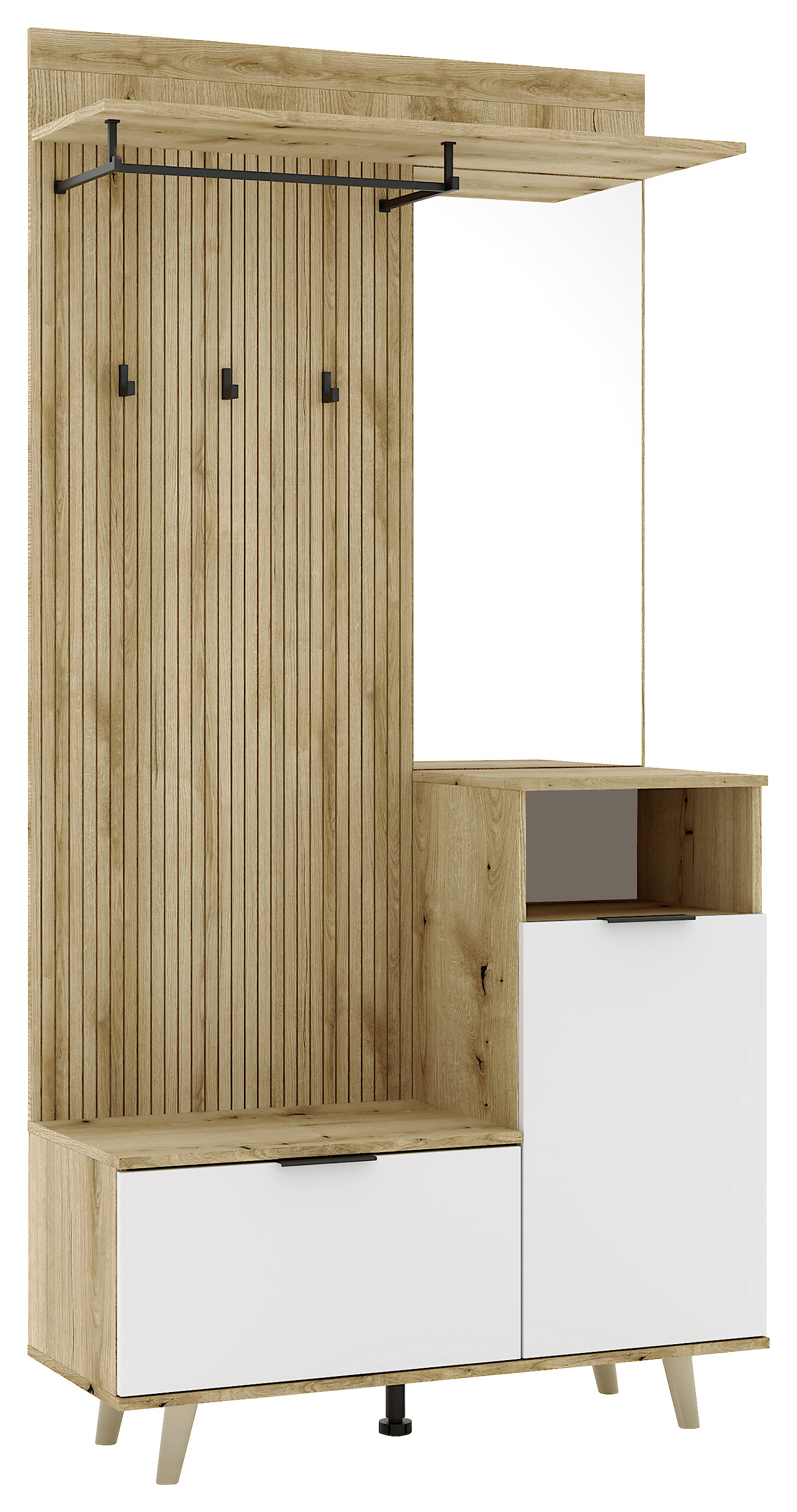 Garderobe NORDIC Eiche Evoke Oak Nachbildung weiß B/H/T: ca. 100x204x40 cm