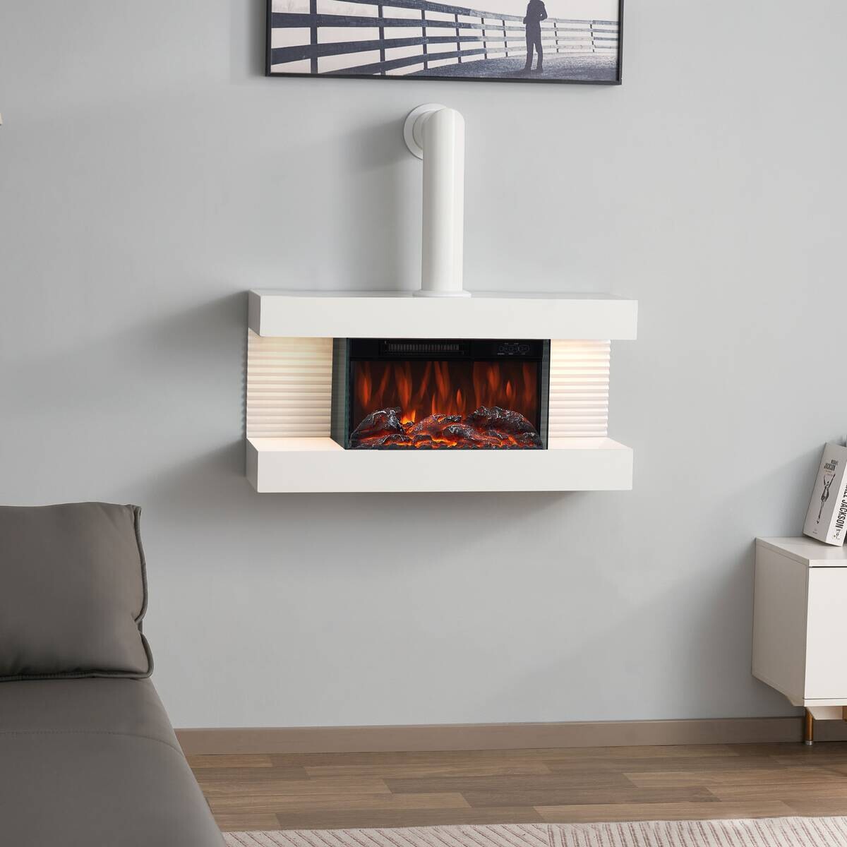 KAMINIO Elektrischer-Kamin LIZ weiß Metall B/H/T: ca. 82x84x21,7 cm ca. 2000 W