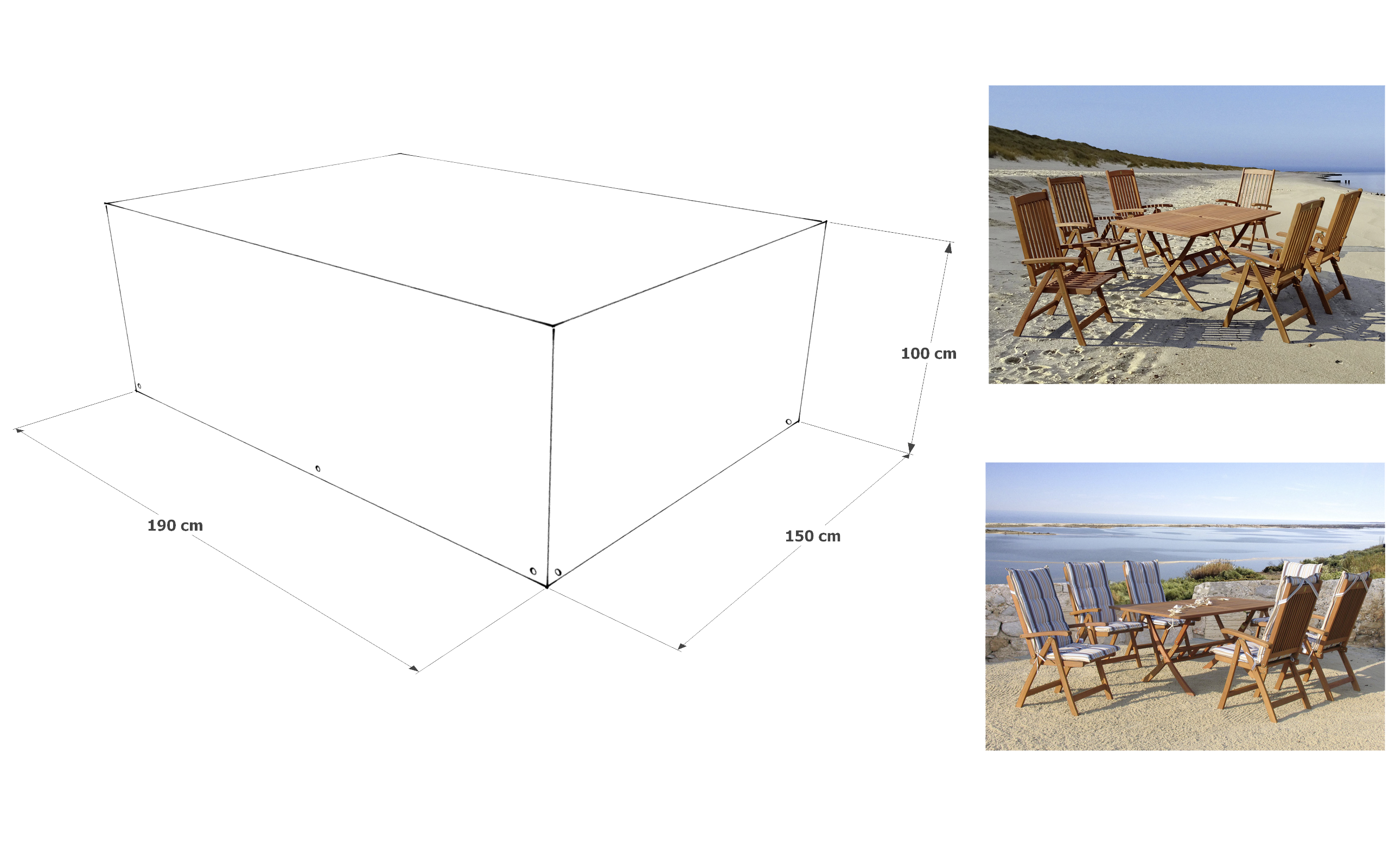 Grasekamp Schutzhülle weiß Kunststoff B/H/L: ca. 150x100x190 cm