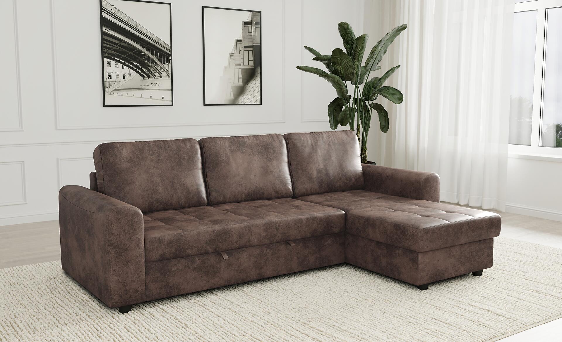 Ecksofa mit Bettfunktion und Bettkasten silber Microfaser B/T: ca. 245x155 cm Ecksofa mit Bettfunktion und Bettkasten silber Microfaser B/T: ca. 245x155 cm
