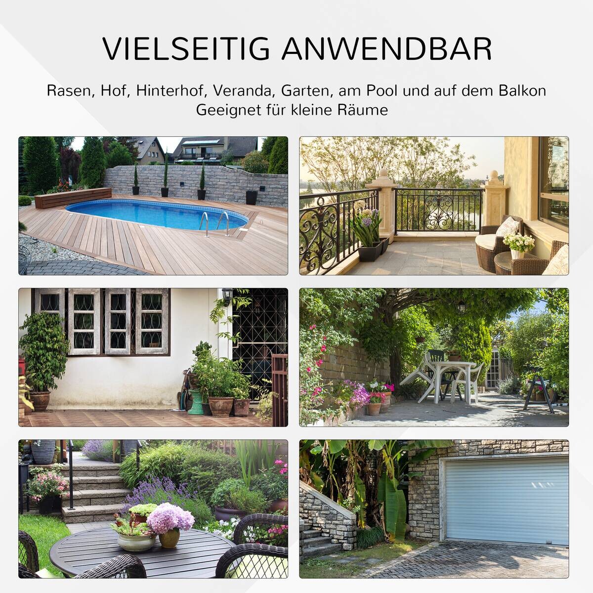 Outsunny Gartentisch braun Edelstahl B/H/L: ca. 68x68x73 cm