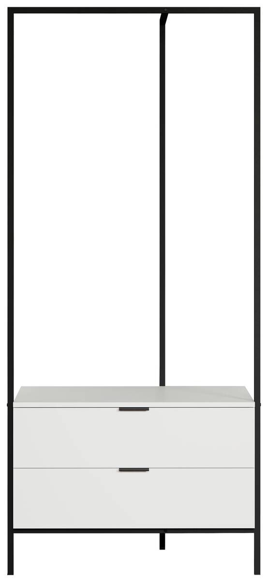 Garderobe Jody weiß matt schwarz B/H/T: ca. 85x190x47 cm