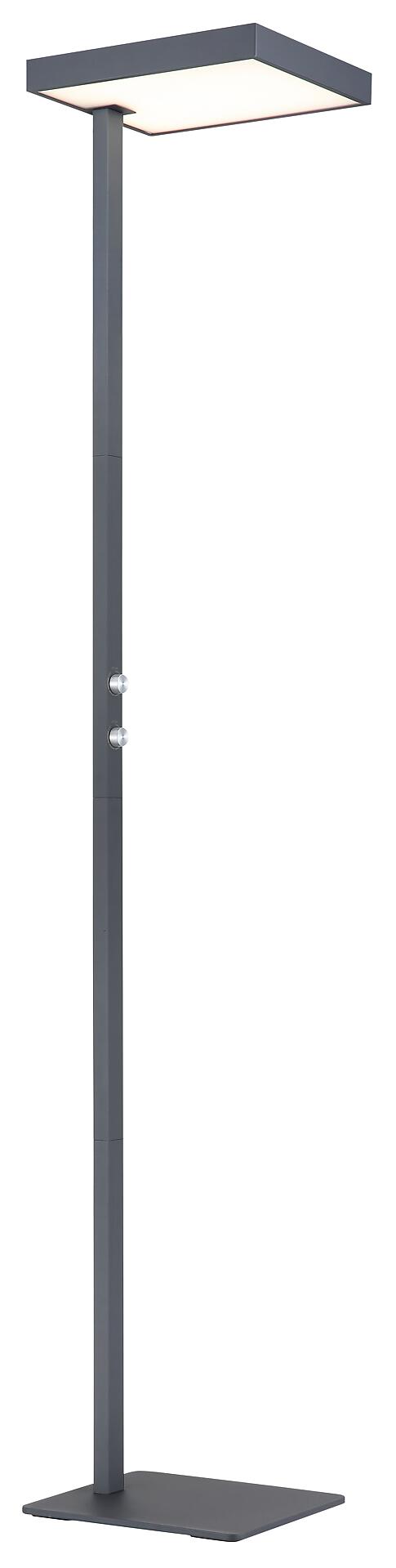 GLOBO Stehleuchte Opal schwarz anthrazit Metall Aluminium Kunststoff B/H/L: ca. 28x184,8x40 cm 2 Brennstellen