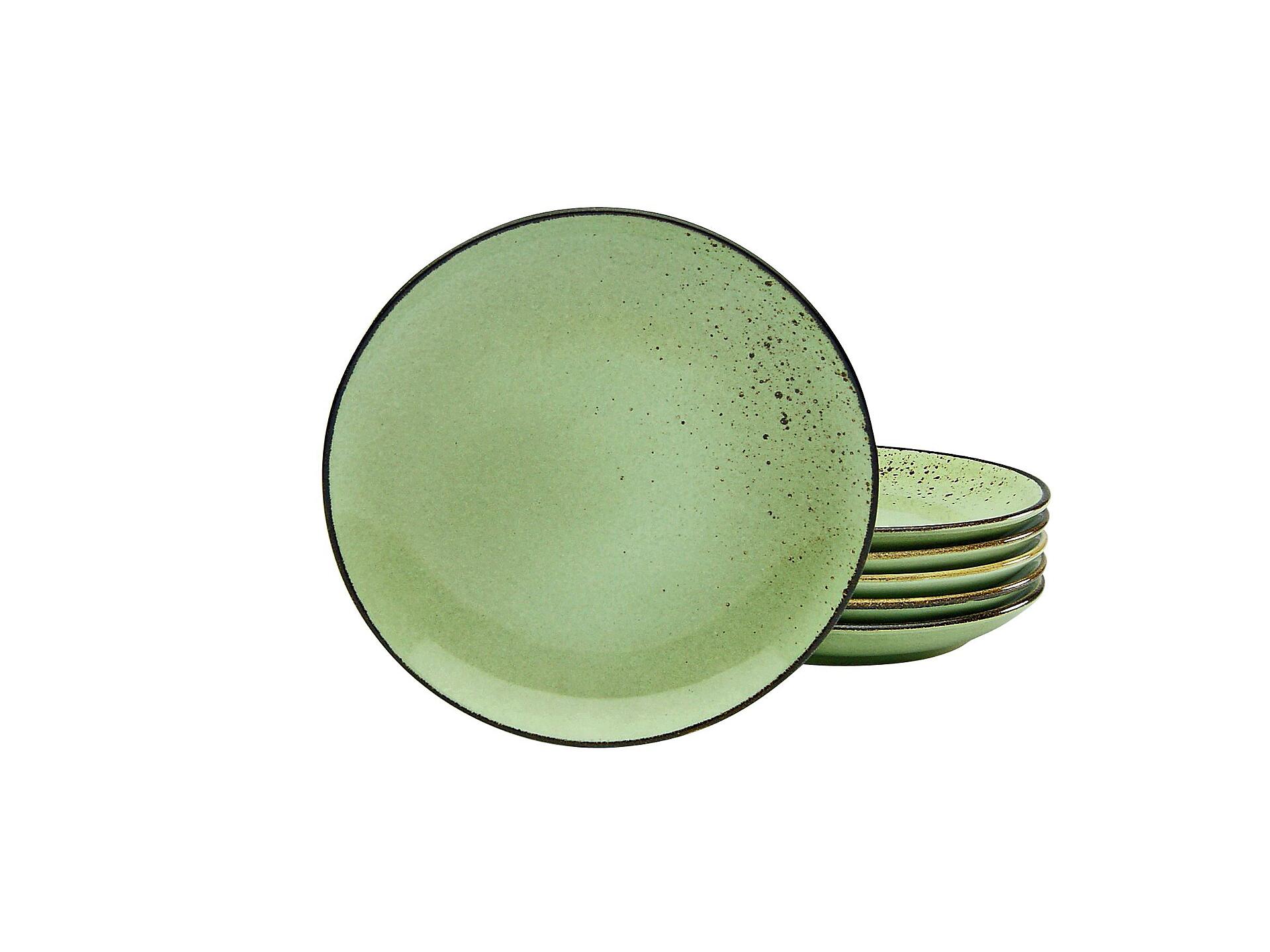 CreaTable Dessertteller NATURE COLLECTION grün Steinzeug D: ca. 21 cm