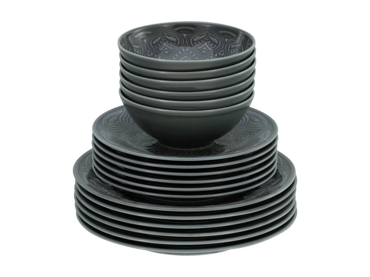 CreaTable Tafelservice Orient Mandala stein Porzellan 18 tlg.