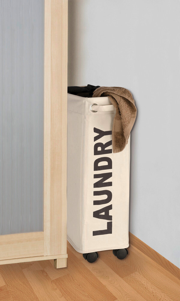 WENKO Wäschekorb beige braun Kunststoff