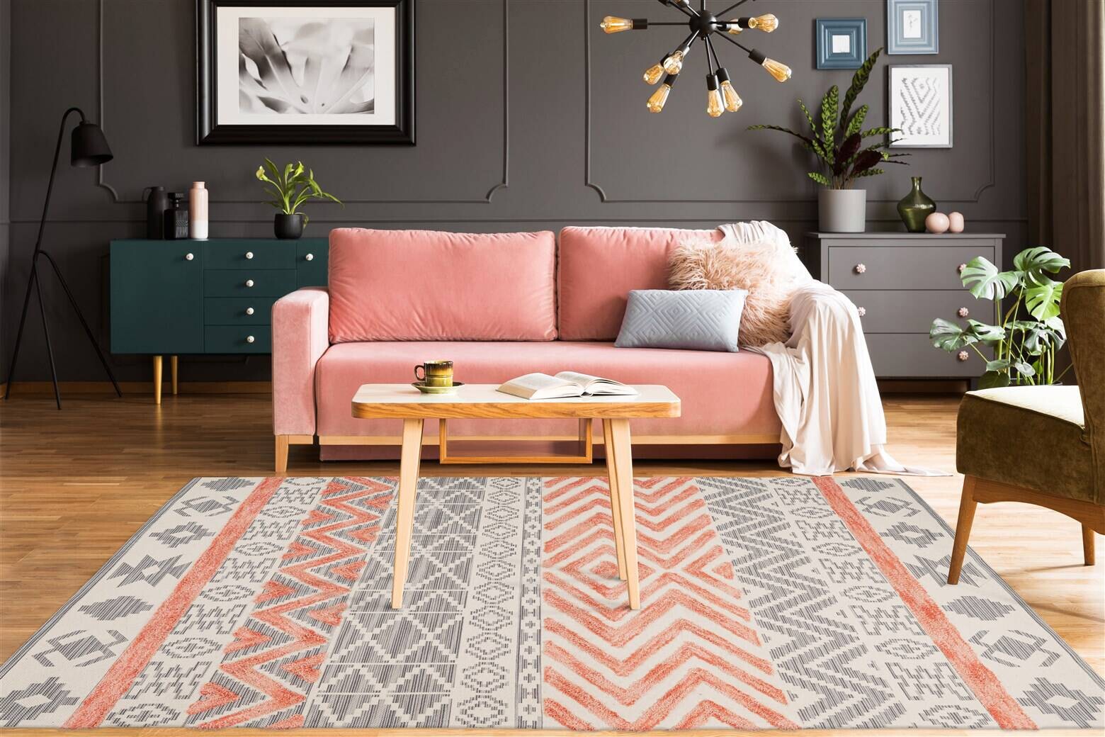 Arte Espina Kurzflorteppich Ethnie 125 grau B/H/L: ca. 160x1x230 cm