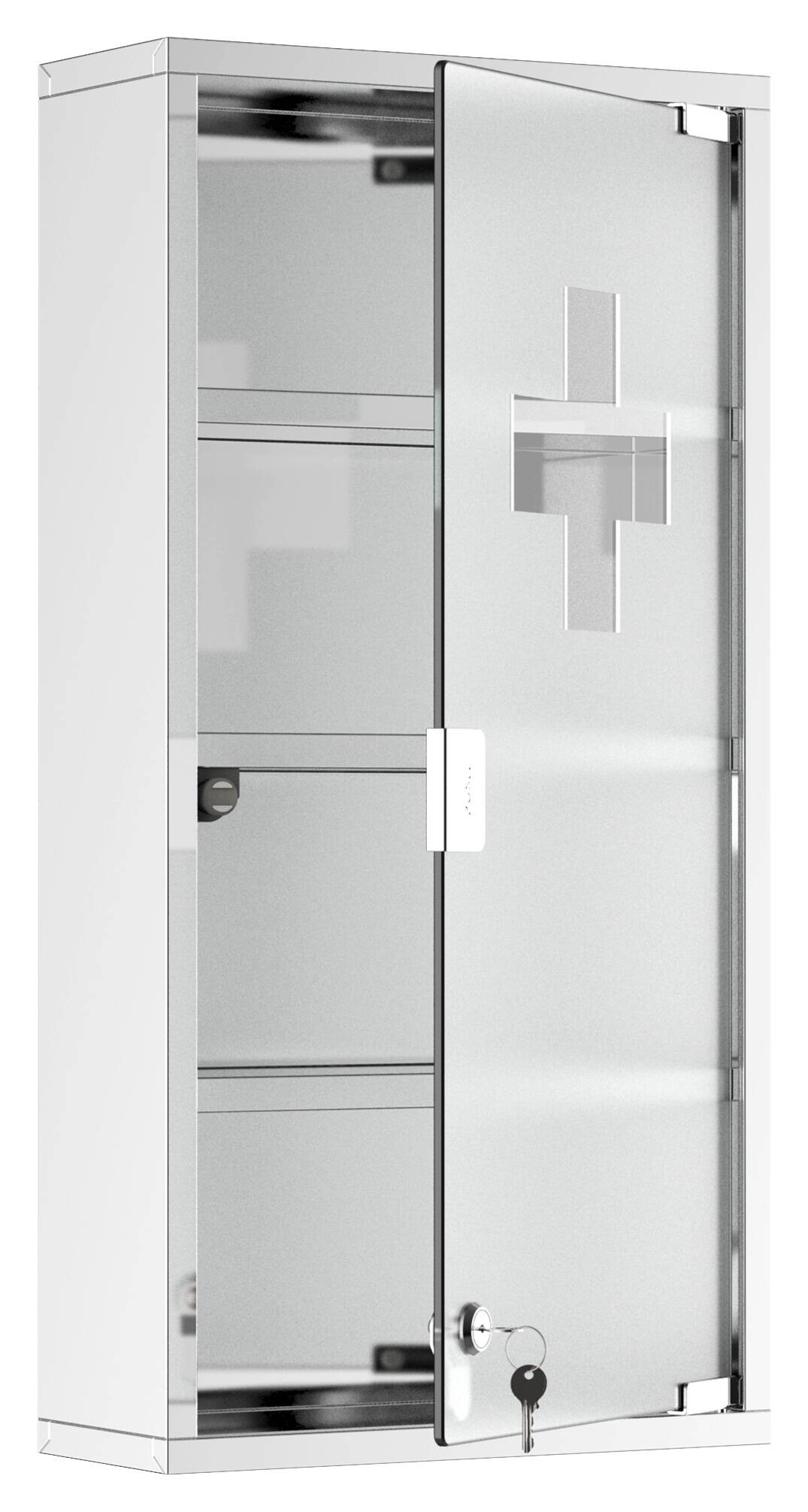 Medizinschrank silber Glas B/H/L: ca. 12x30x60 cm