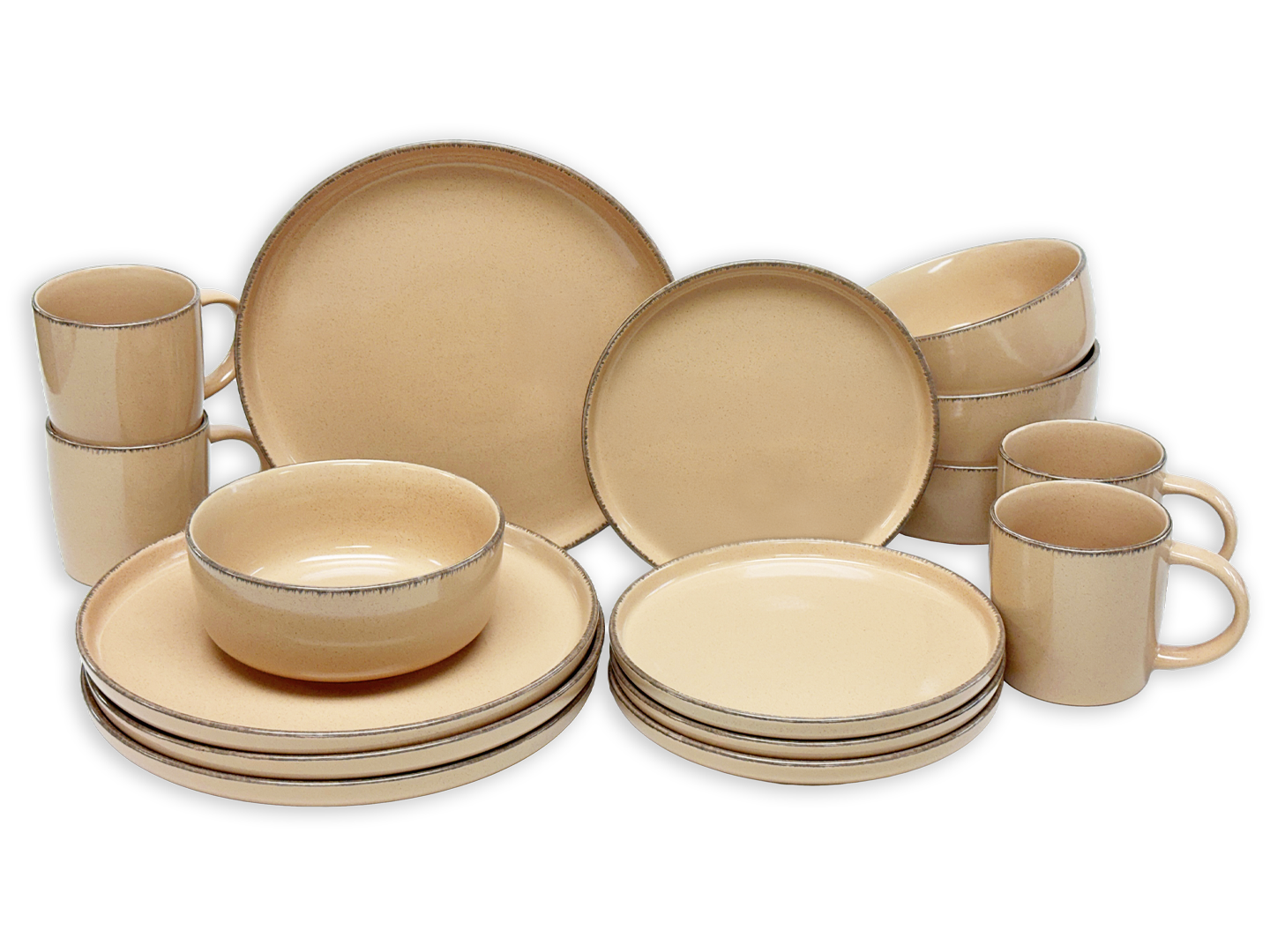 KEVOLI home Kombiservice terra Steingut 16 tlg.