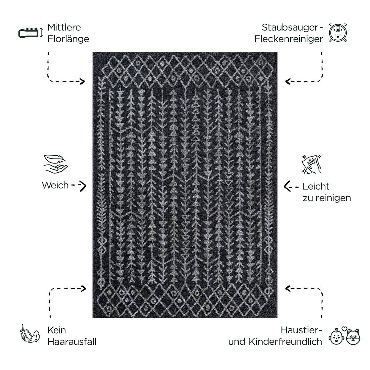 Sanat Teppich schwarz B/L: ca. 340x240 cm