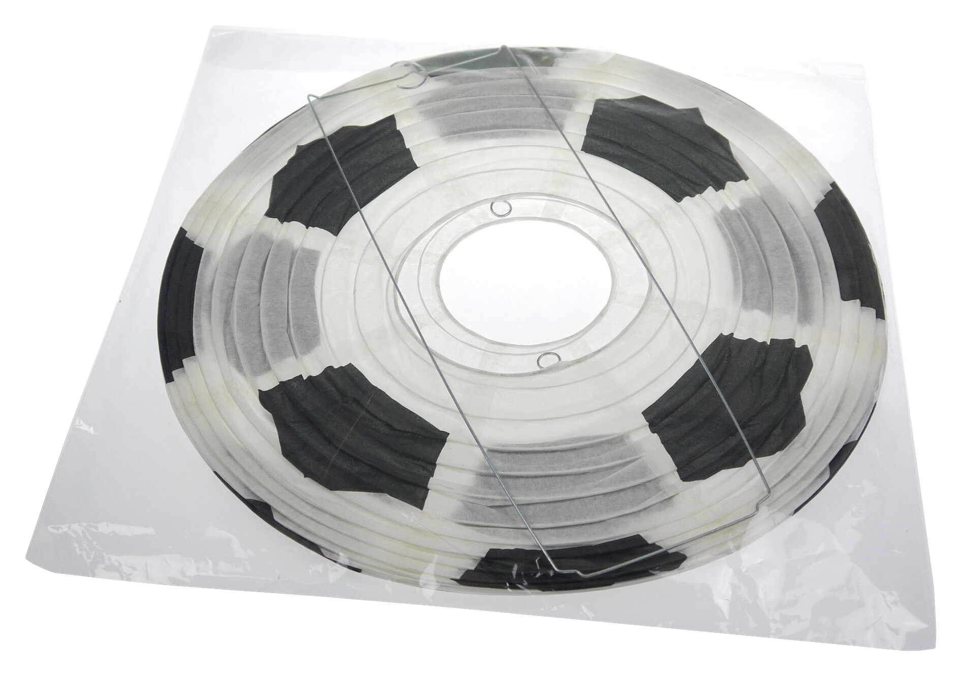 Niermann Pendelleuchte Fußball weiß schwarz Papier D: ca. 40 cm