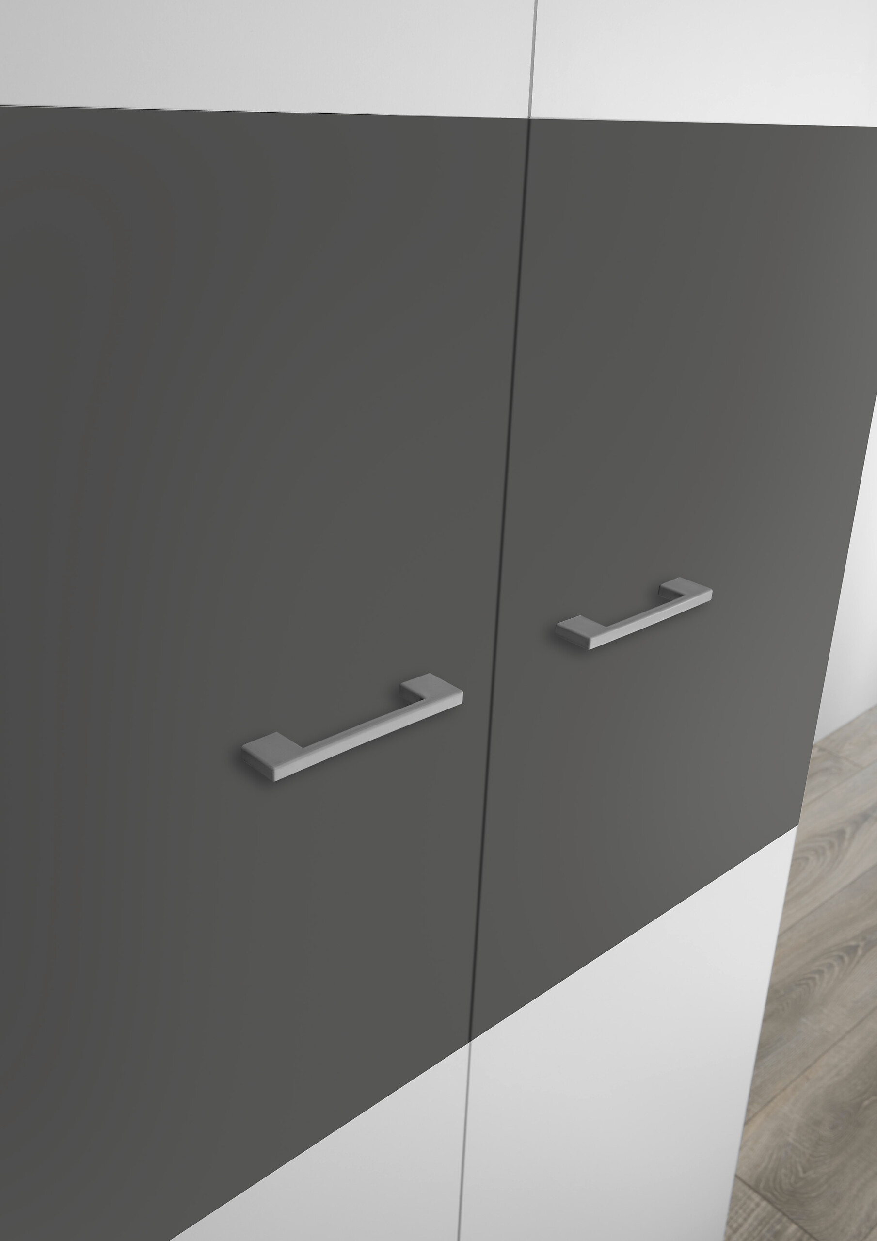 Kleiderschrank Alex weiß Graphit B/H/T: ca. 90x195x60 cm Kleiderschrank Alex weiß Graphit B/H/T: ca. 90x195x60 cm