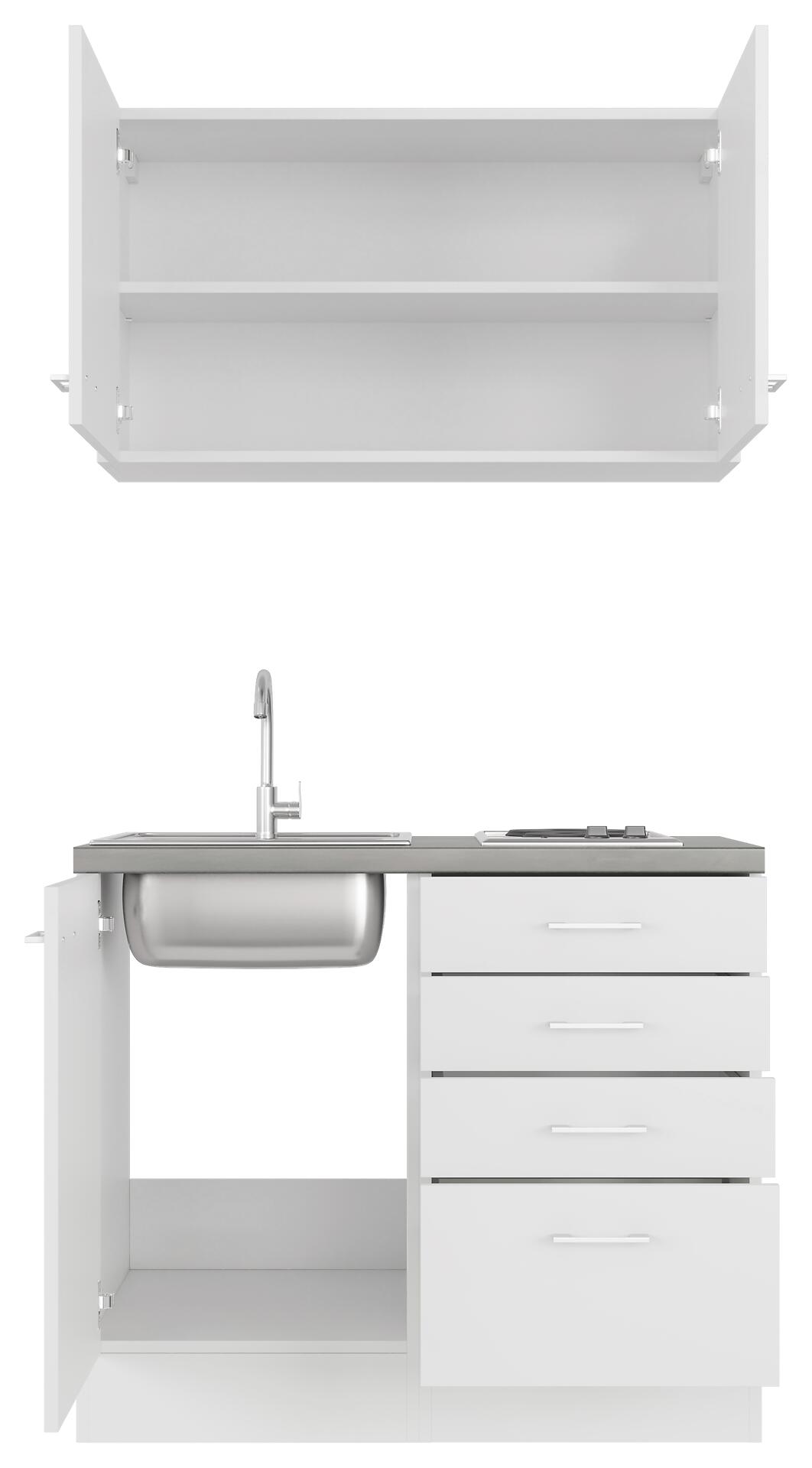 Küchenblock Lucca weiß matt B/H/T: ca. 100x200x60 cm