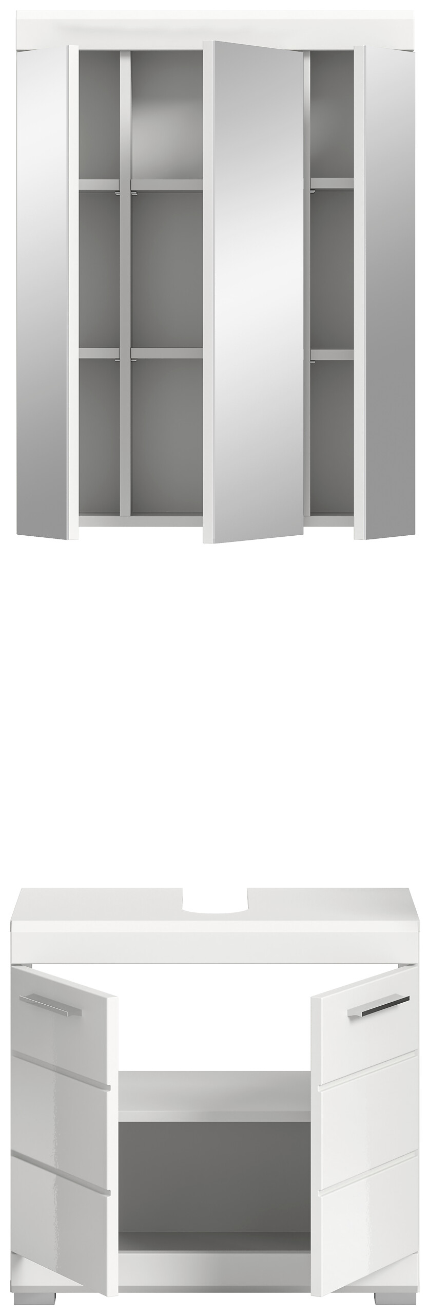 Badezimmer-Set Scout weiß weiß Hochglanz B/H/T: ca. 60x191x34 cm