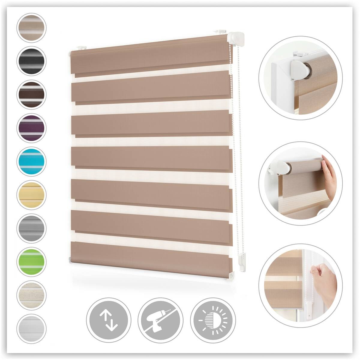 LICHTBLICK Doppelrollo Duo taupe B/L: ca. 120x150 cm