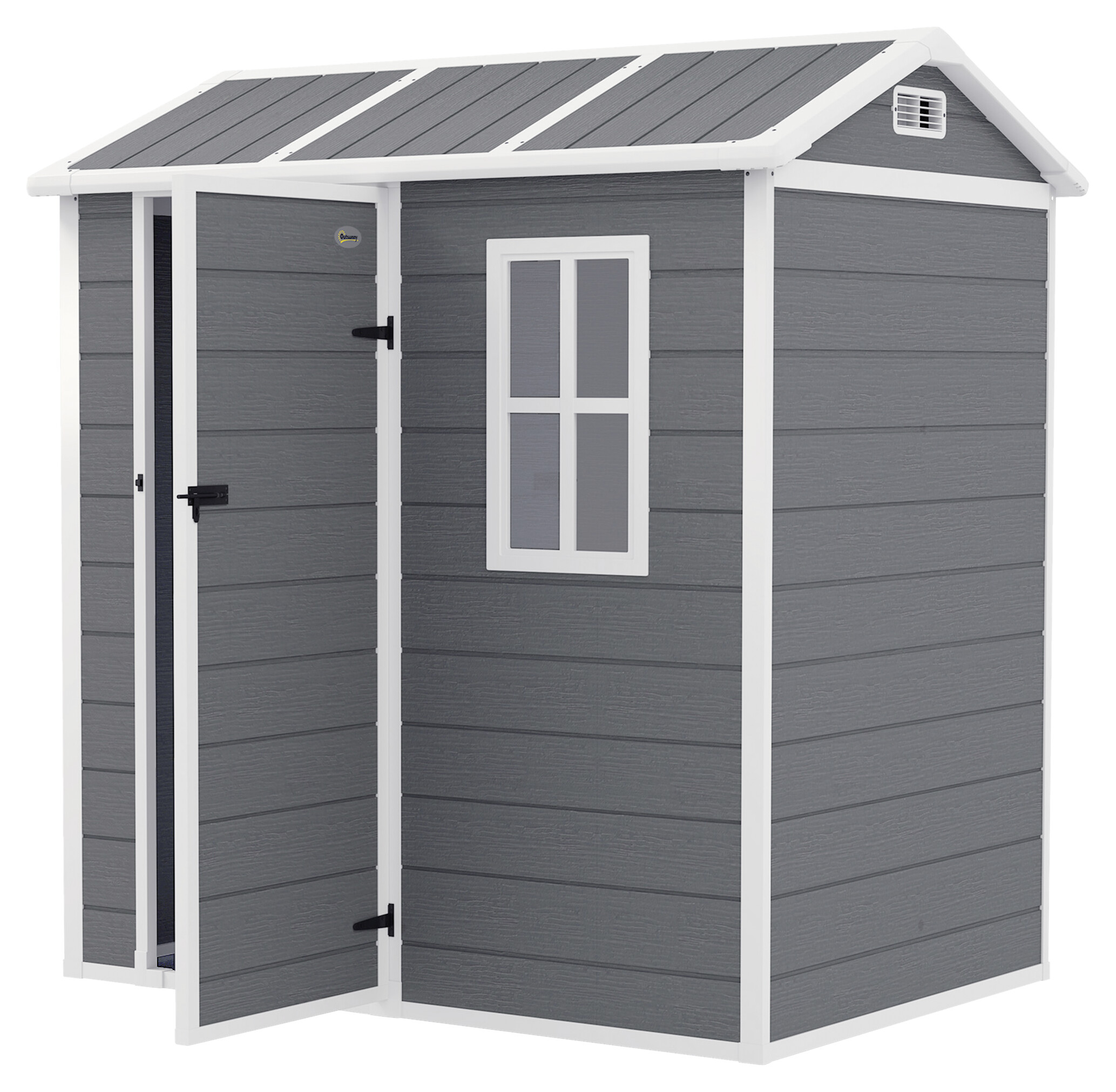 Outsunny Gartenhaus grau B/H/L: ca. 130x199x186 cm