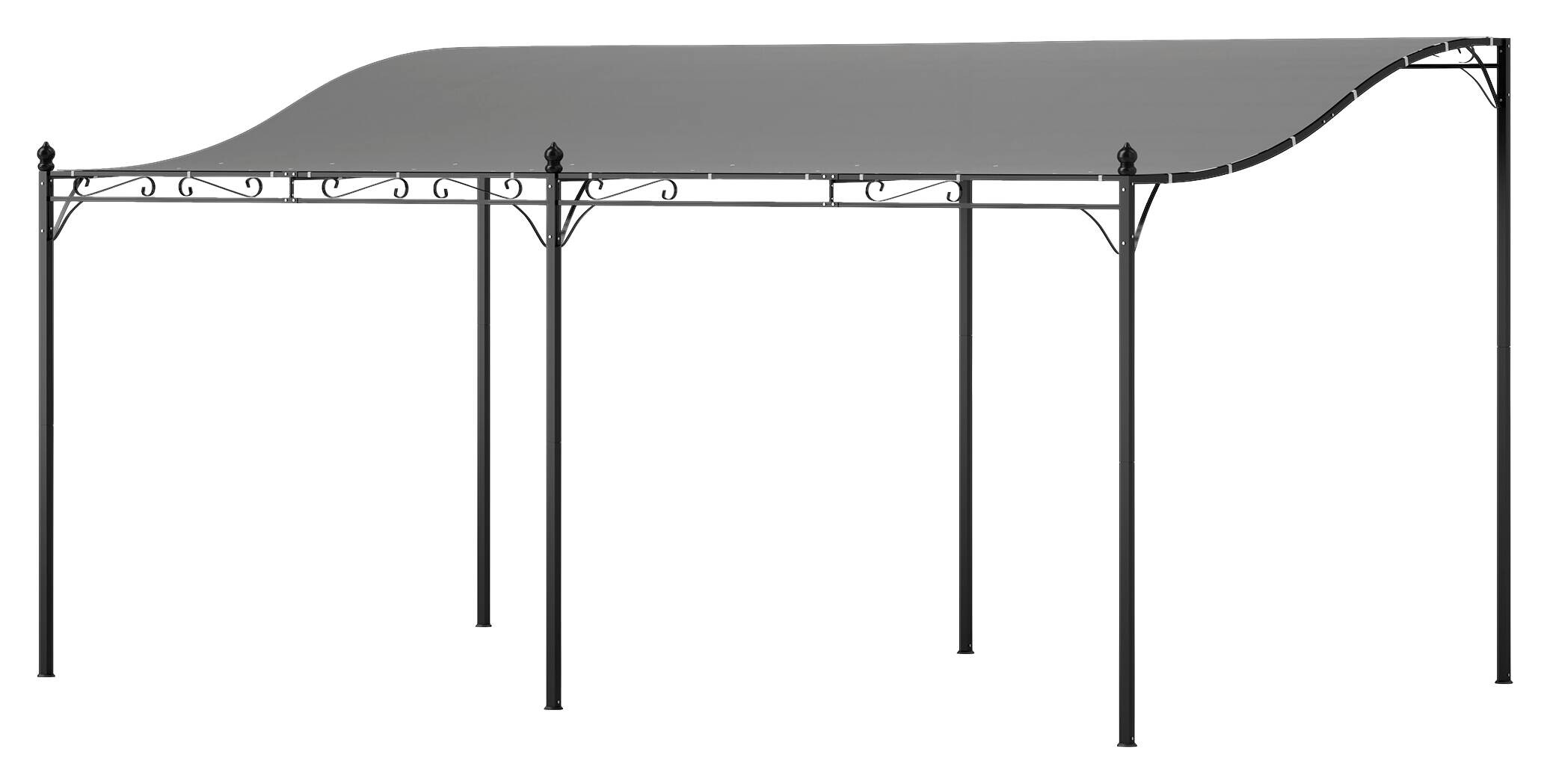 Outsunny Anbaupavillon dunkelgrau Polyester B/H/L: ca. 298x253x491 cm