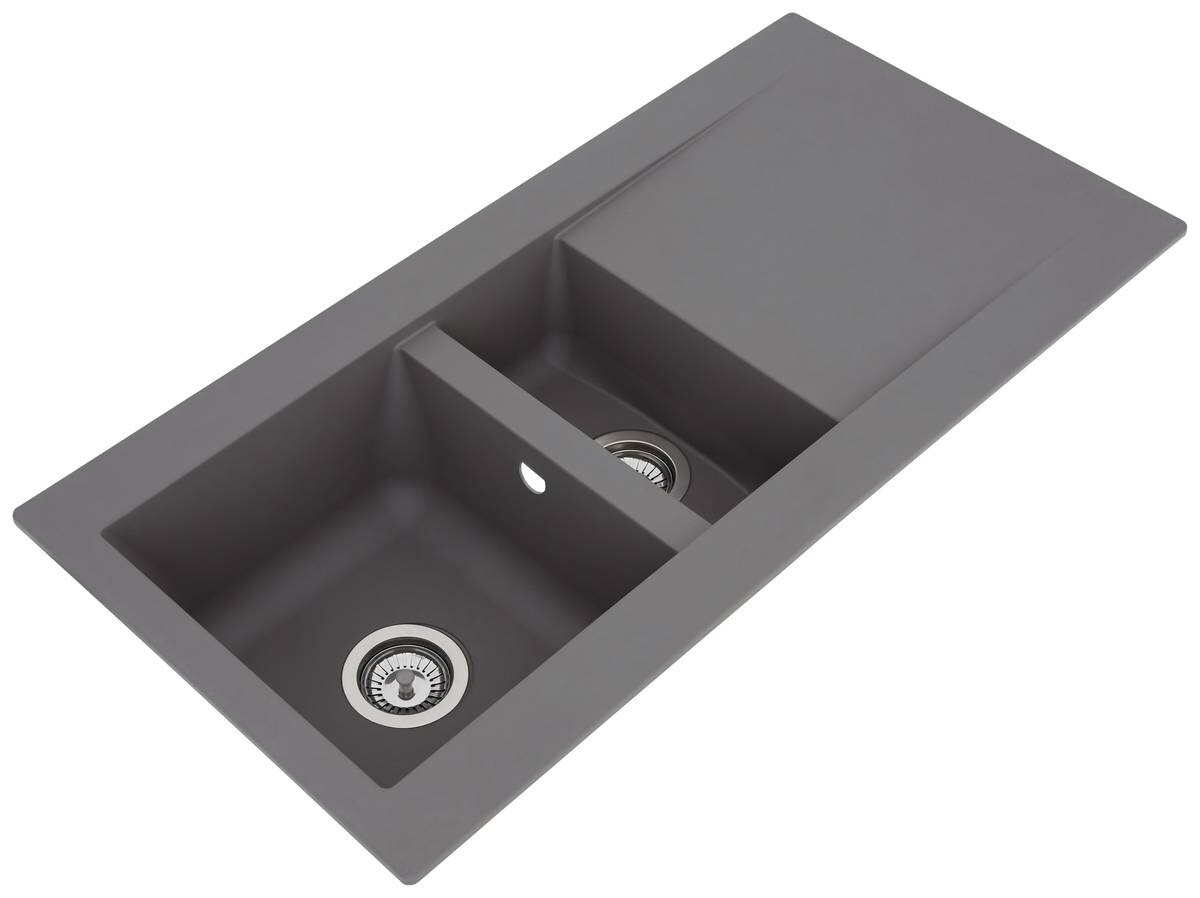 Respekta Einbauspüle Denver 1,5 100 x 50 G Beton grau Mineralite B/H/T: ca. 100x20x50 cm